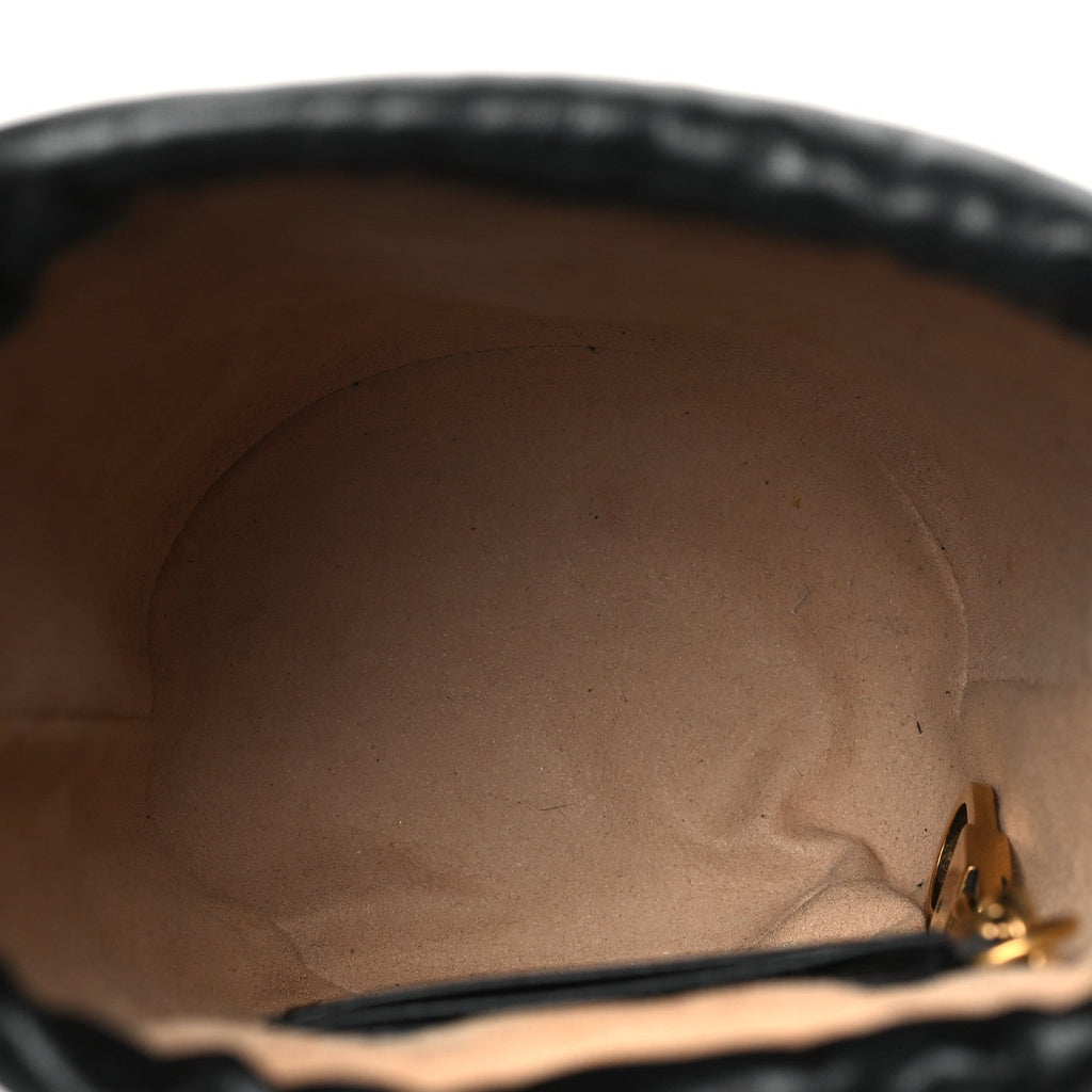 Calfskin Matelasse Mini GG Marmont 2.0 Bucket Bag Black