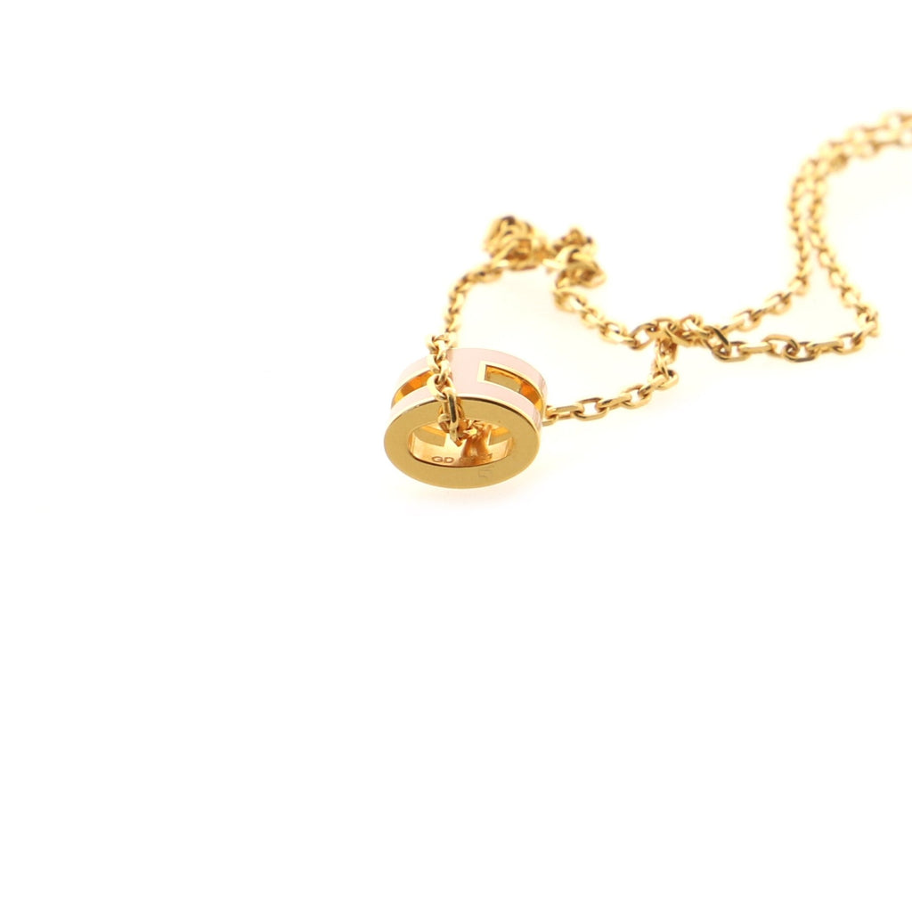 Pop H Pendant Chain Necklace Metal and Enamel Mini