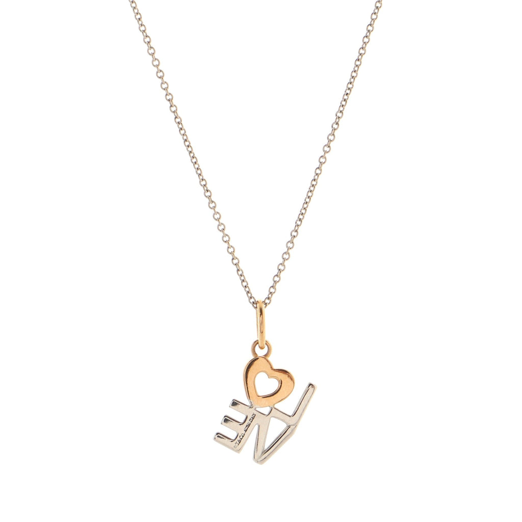 Love Pendant Necklace 18K White Gold and 18K Rose Gold With Diamonds