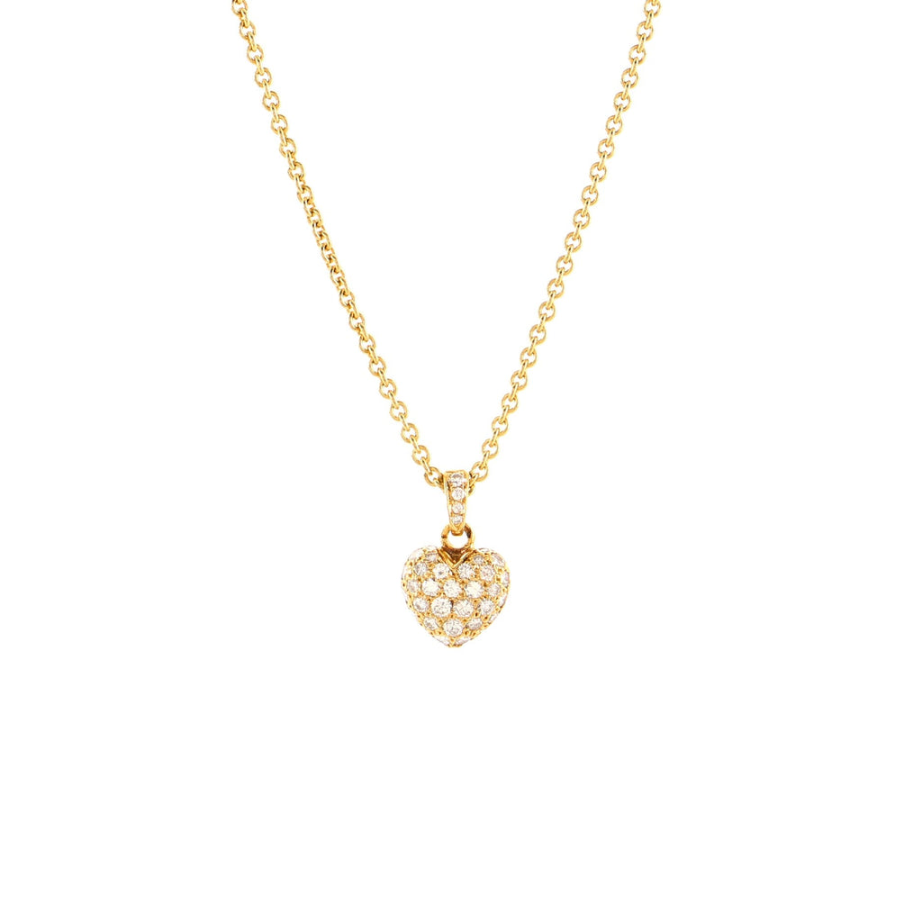 Heart Pendant Necklace 18K Yellow Gold with Diamonds