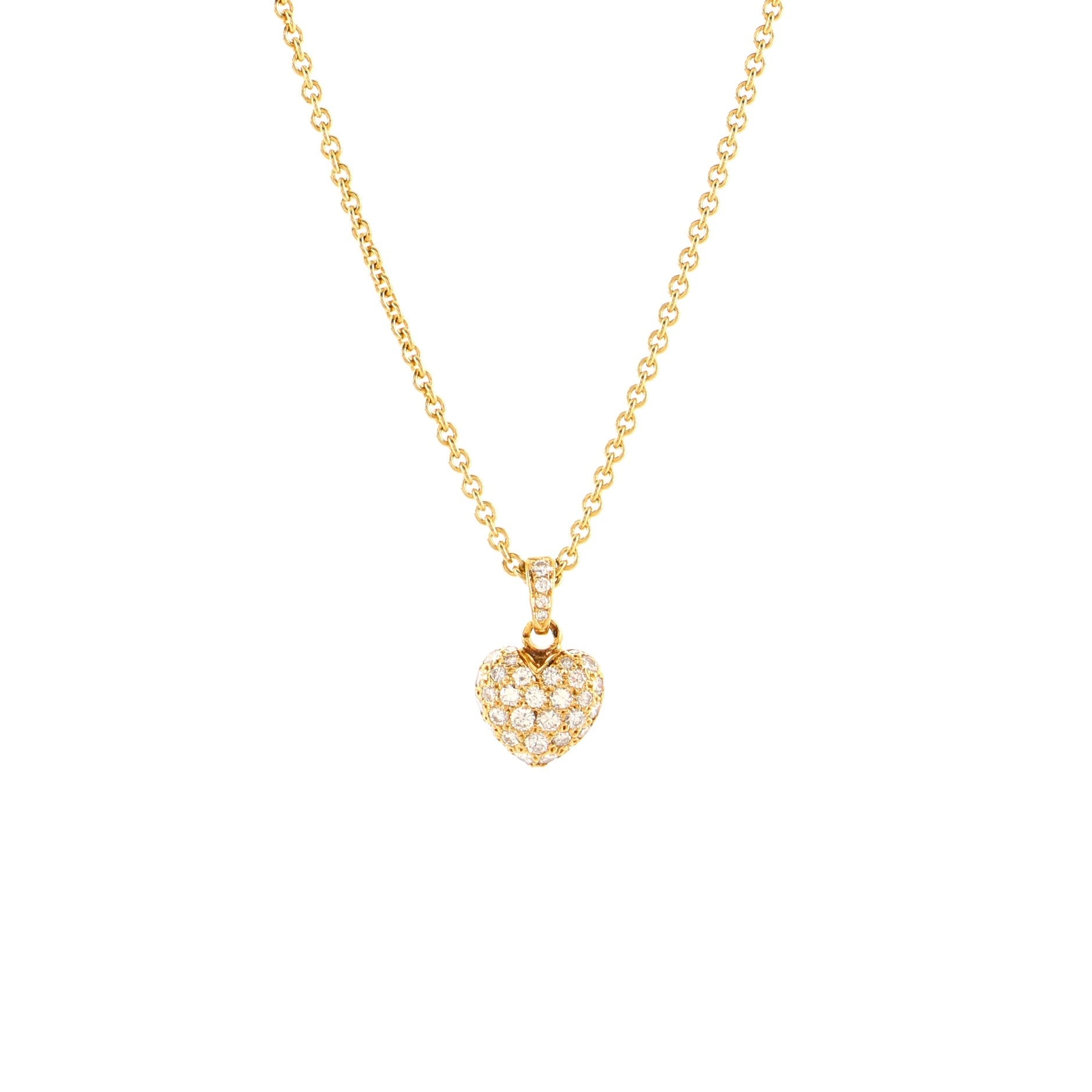Heart Pendant Necklace 18K Yellow Gold with Diamonds