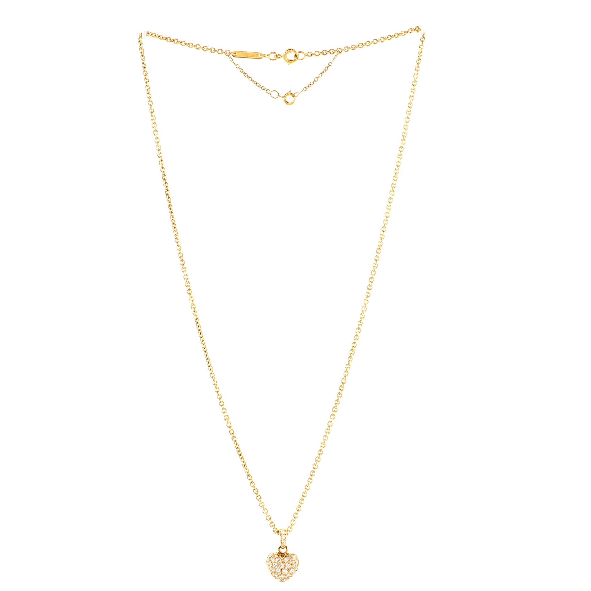 Heart Pendant Necklace 18K Yellow Gold with Diamonds