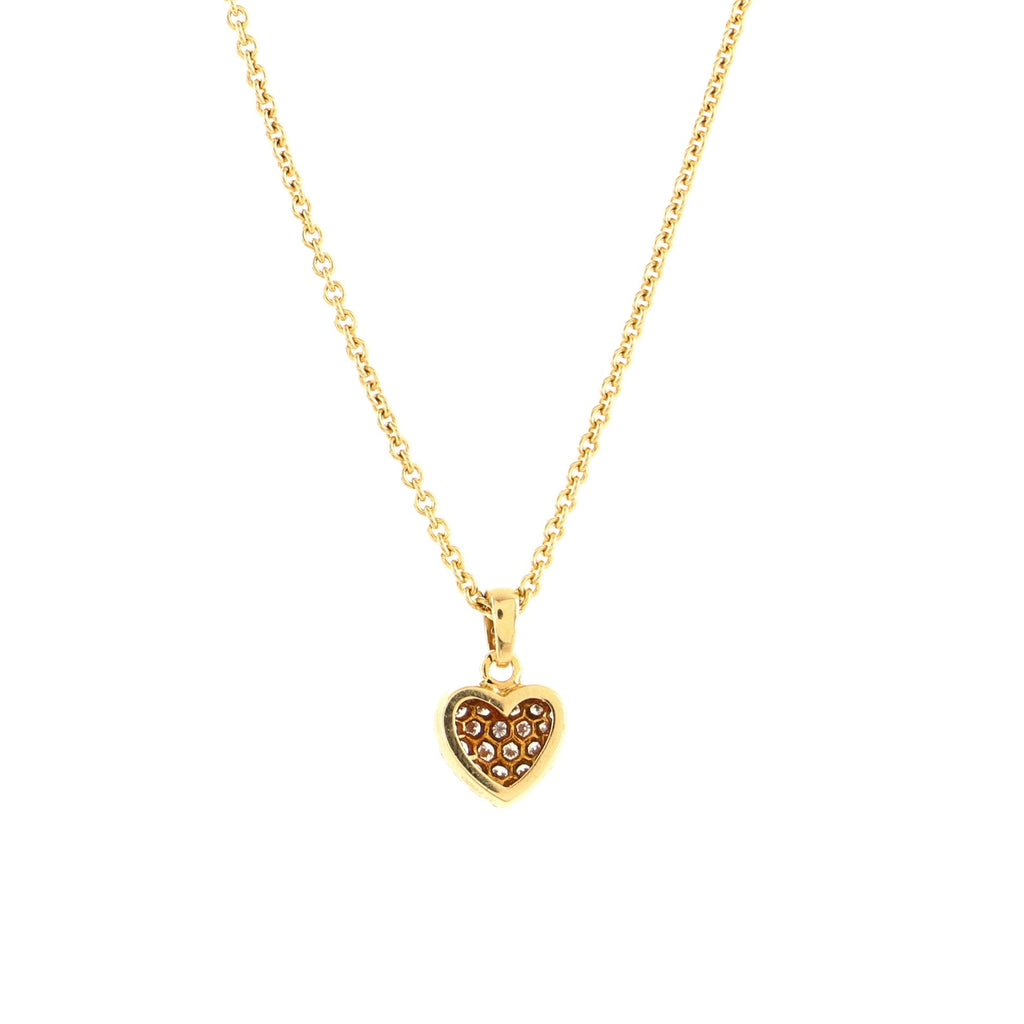 Heart Pendant Necklace 18K Yellow Gold with Diamonds