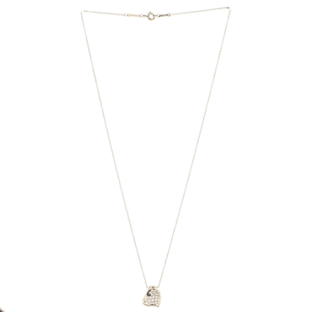 Elsa Peretti Heart Pendant Necklace Platinum with Diamonds