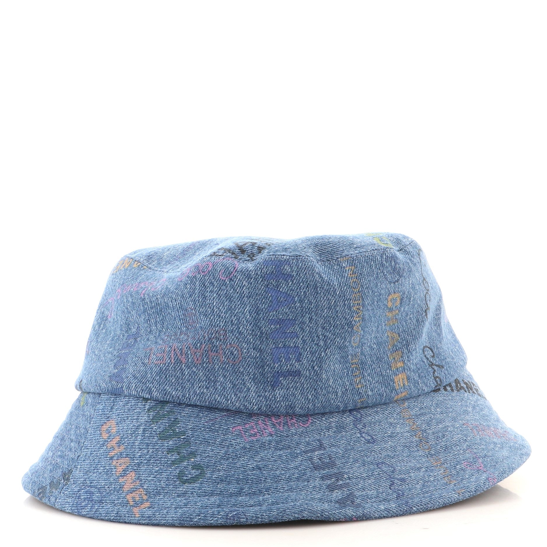 Denim Mood Bucket Hat Logo Printed Denim XXL