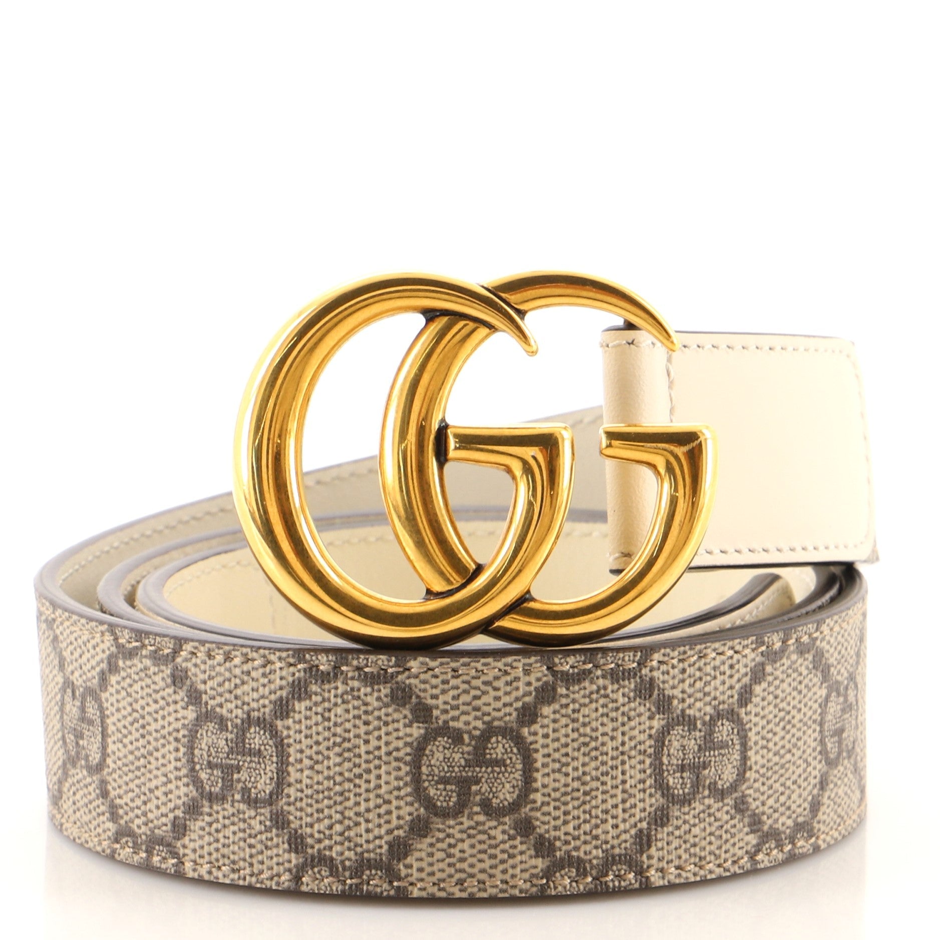 GG Marmont Belt Leather and GG Coated Canvas Medium 90