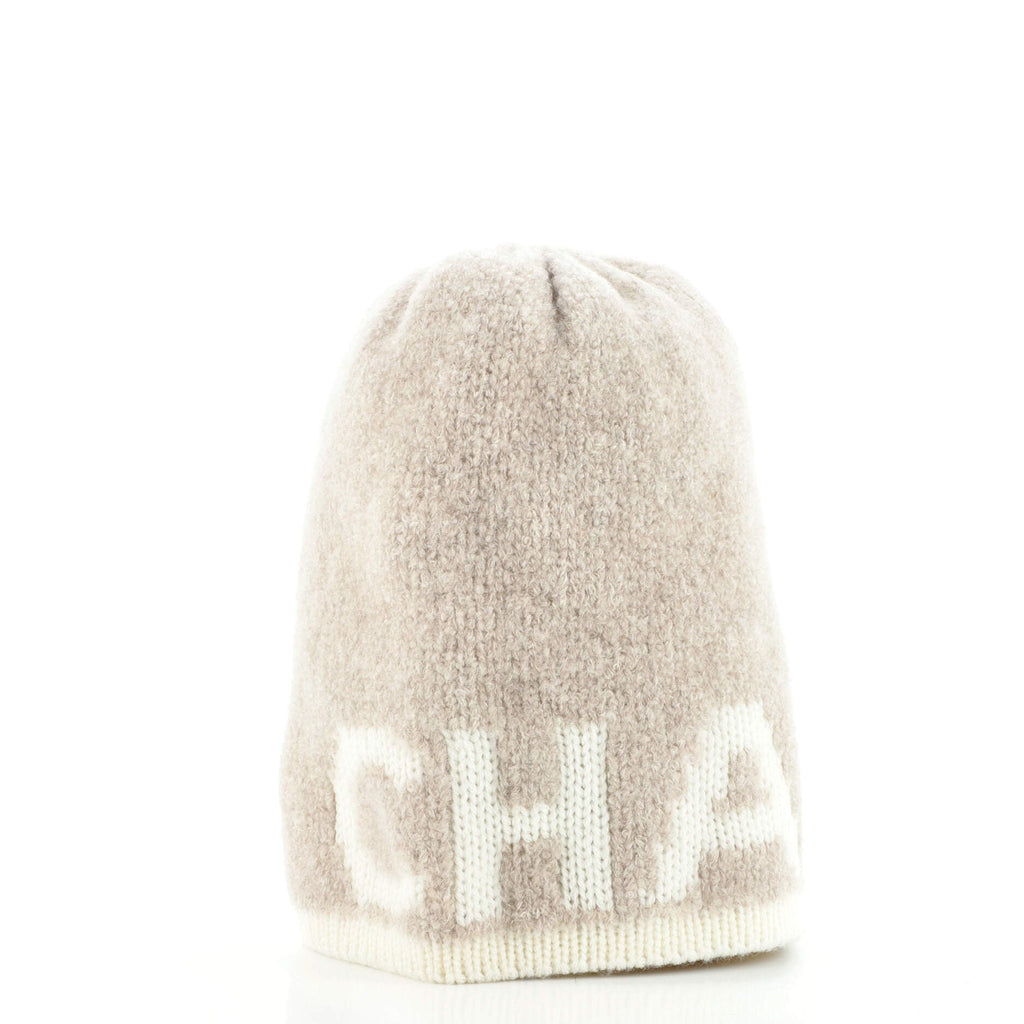 Logo Letters Beanie Cashmere and Wool with Silk XXL