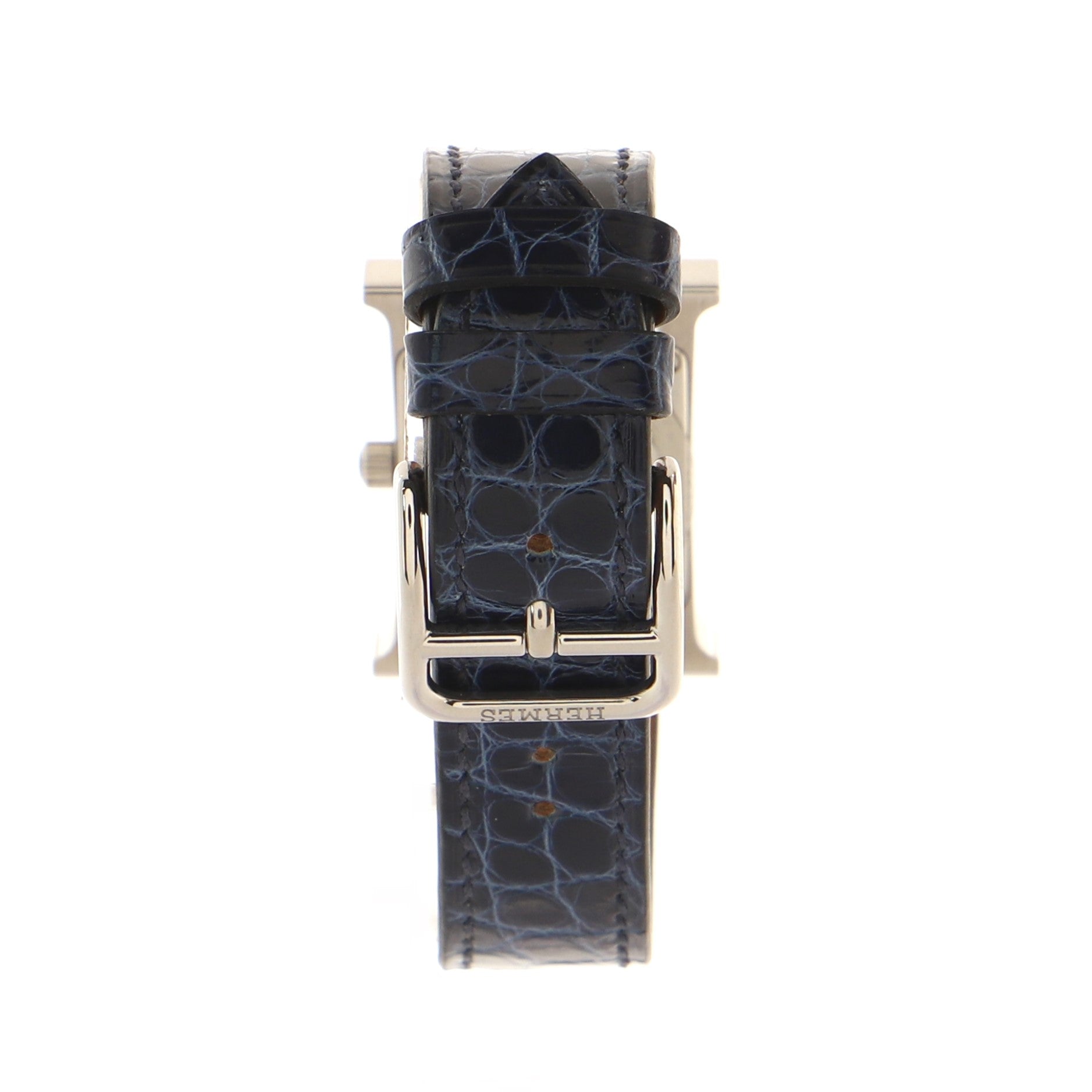 Heure H Quartz Watch Stainless Steel and Alligator with Diamond Bezel and Pave Dial 21