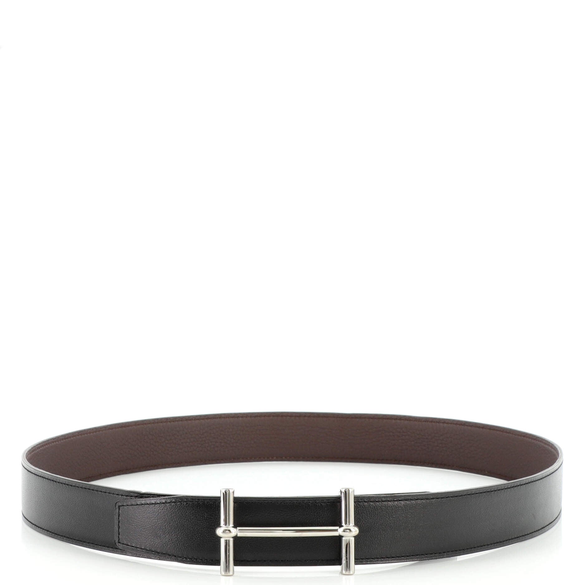 H D'Ancre Reversible Belt Metal and Leather Medium 95