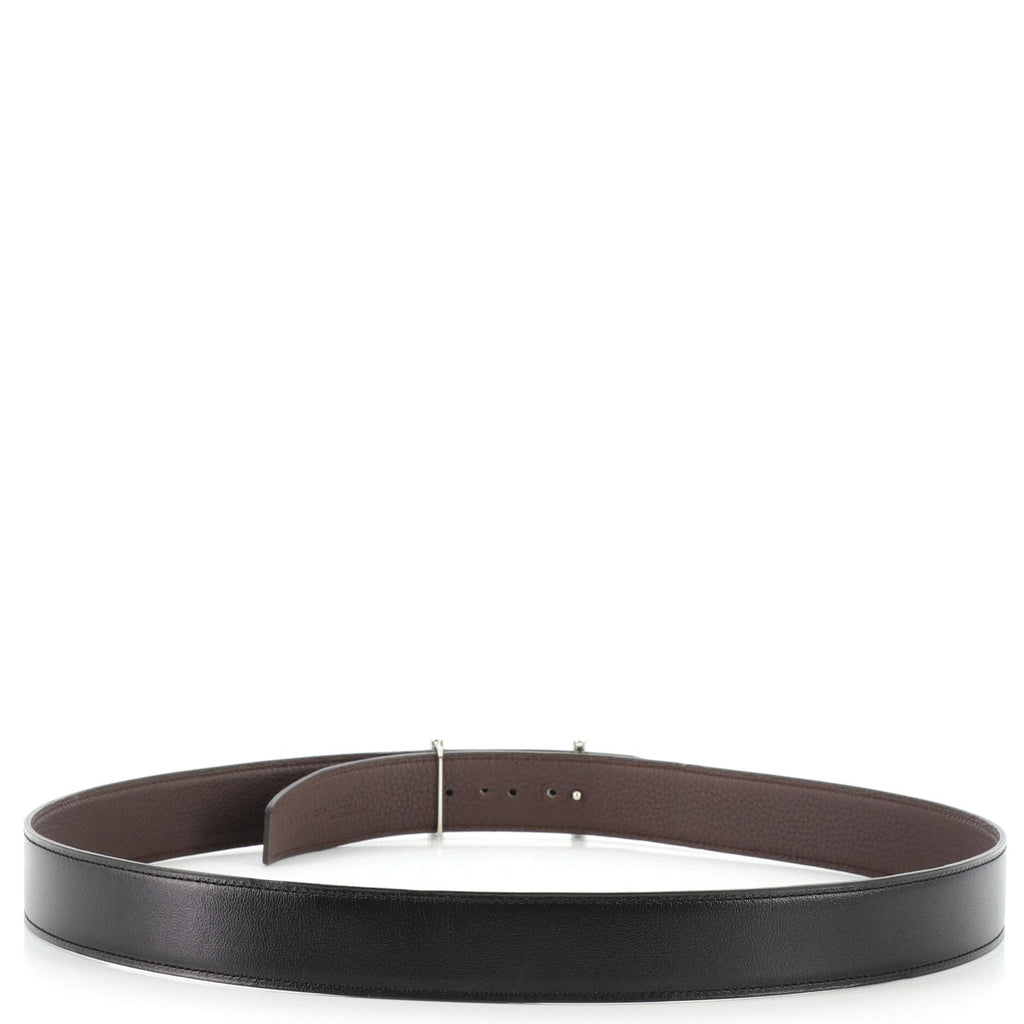 H D'Ancre Reversible Belt Metal and Leather Medium 95