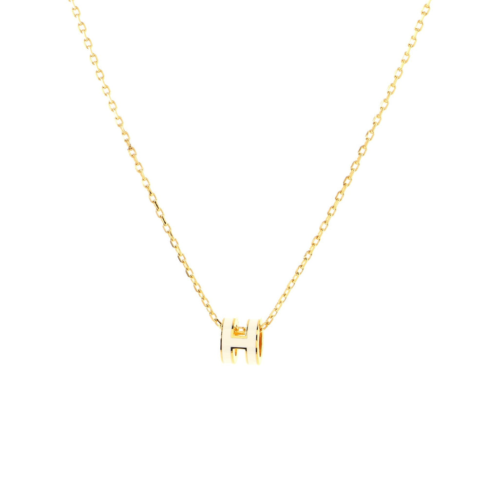 Pop H Pendant Chain Necklace Metal and Enamel Mini