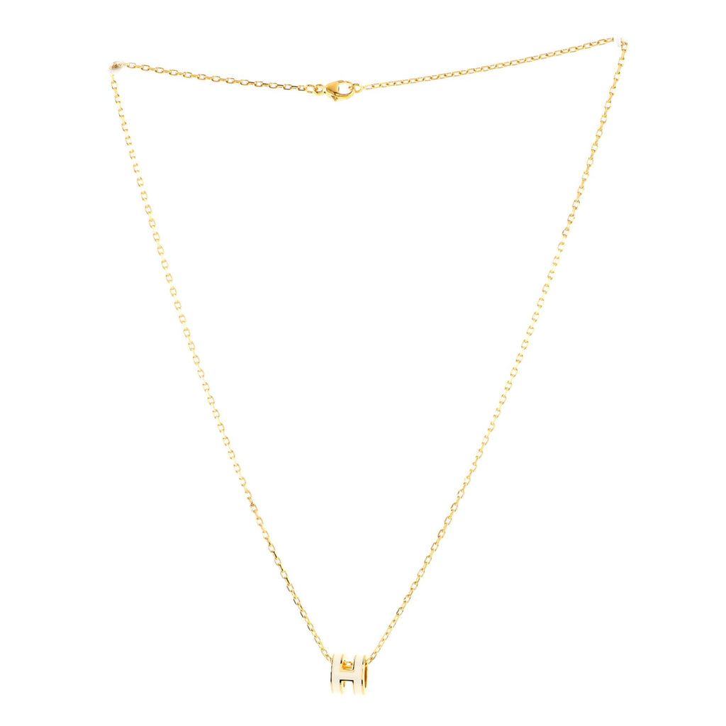 Pop H Pendant Chain Necklace Metal and Enamel Mini
