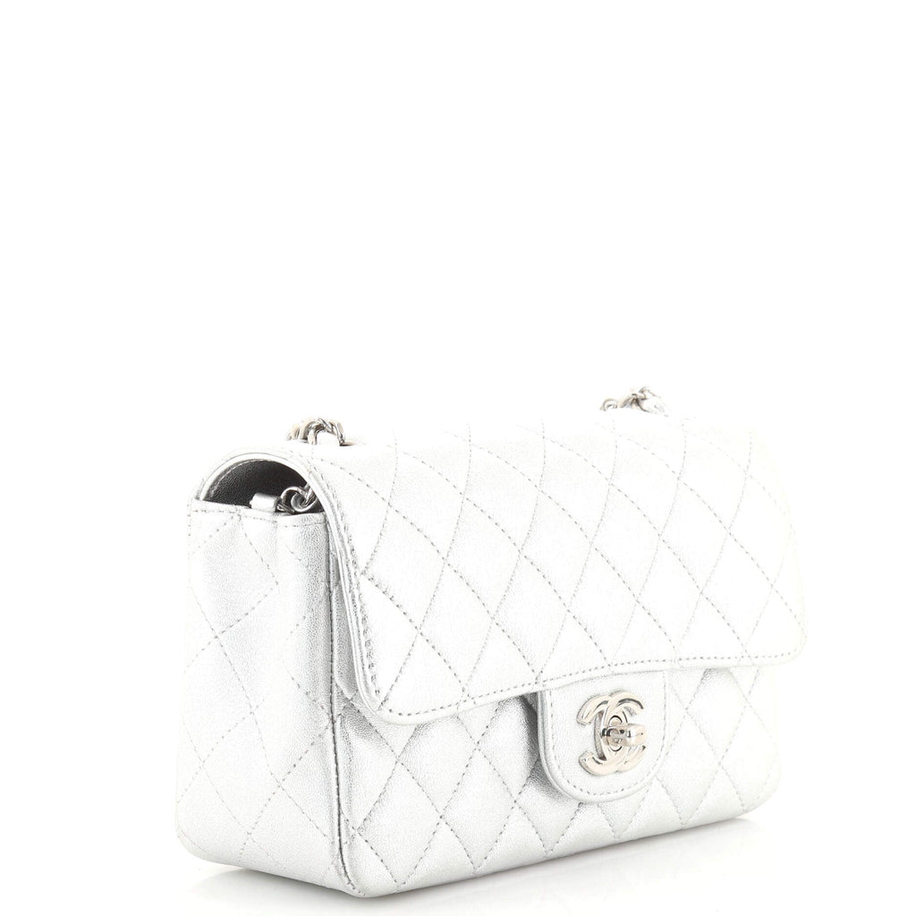 Classic Single Flap Bag Quilted Iridescent Calfskin Mini