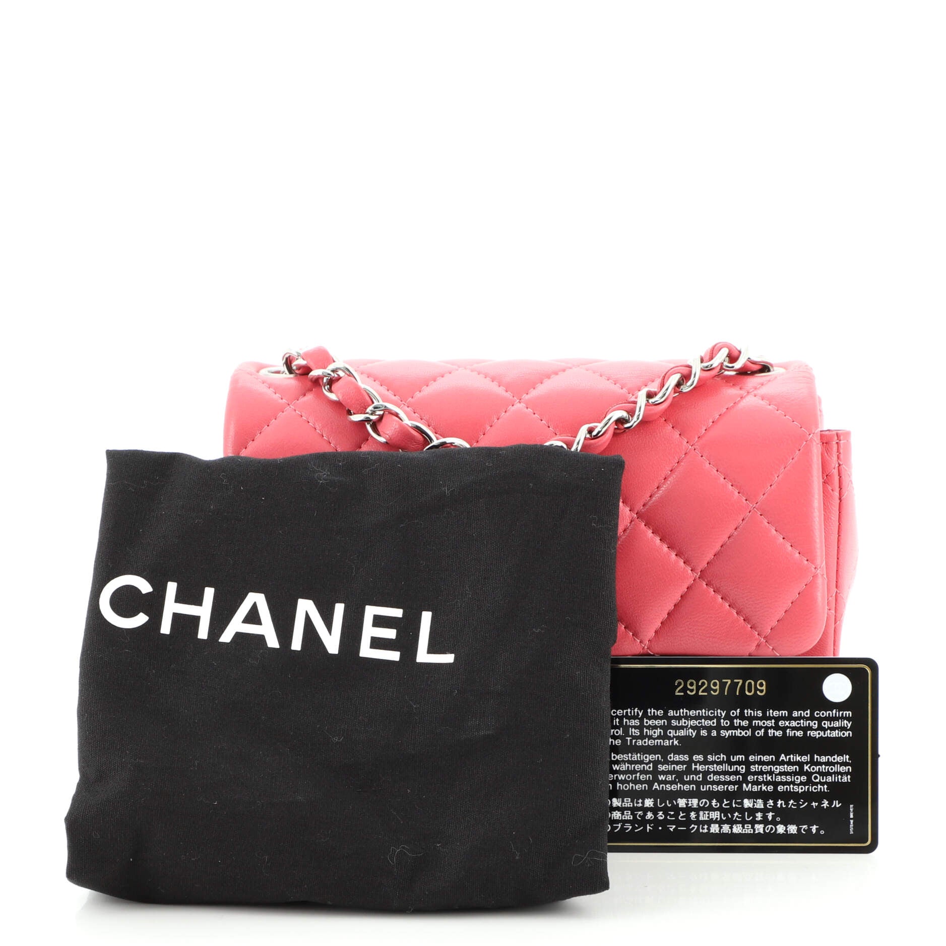 Square Classic Single Flap Bag Quilted Lambskin Mini