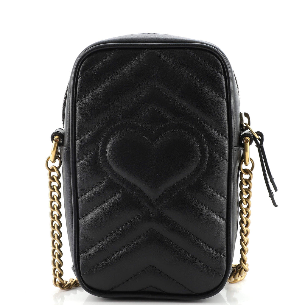 GG Marmont Vertical Phone Crossbody Bag Matelasse Leather Mini