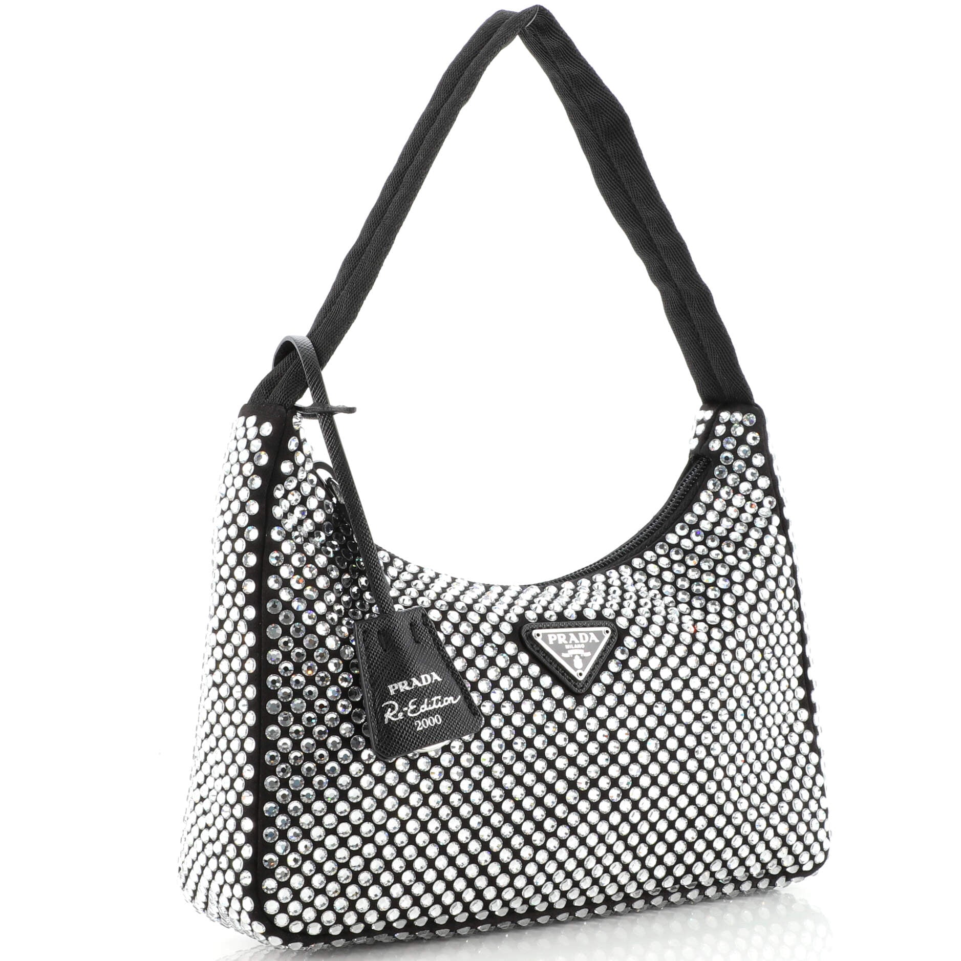Re-Edition 2000 Hobo Crystal Embellished Satin Mini