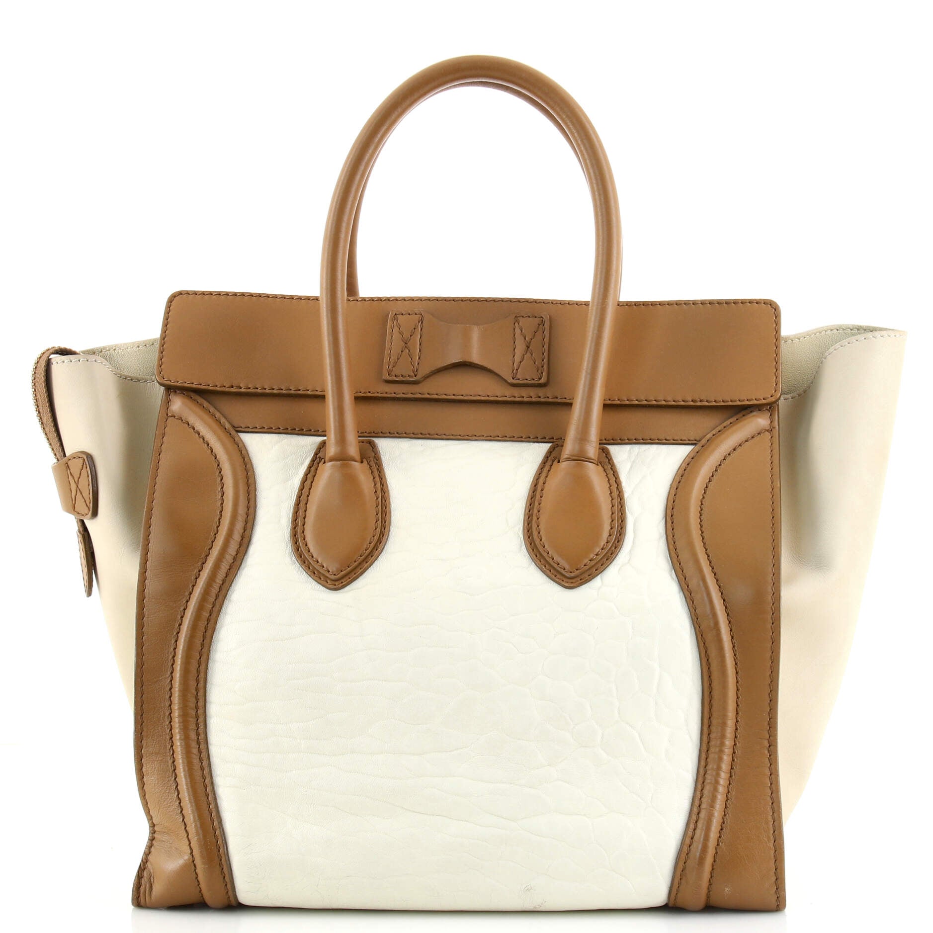 Tricolor Luggage Bag Leather Mini
