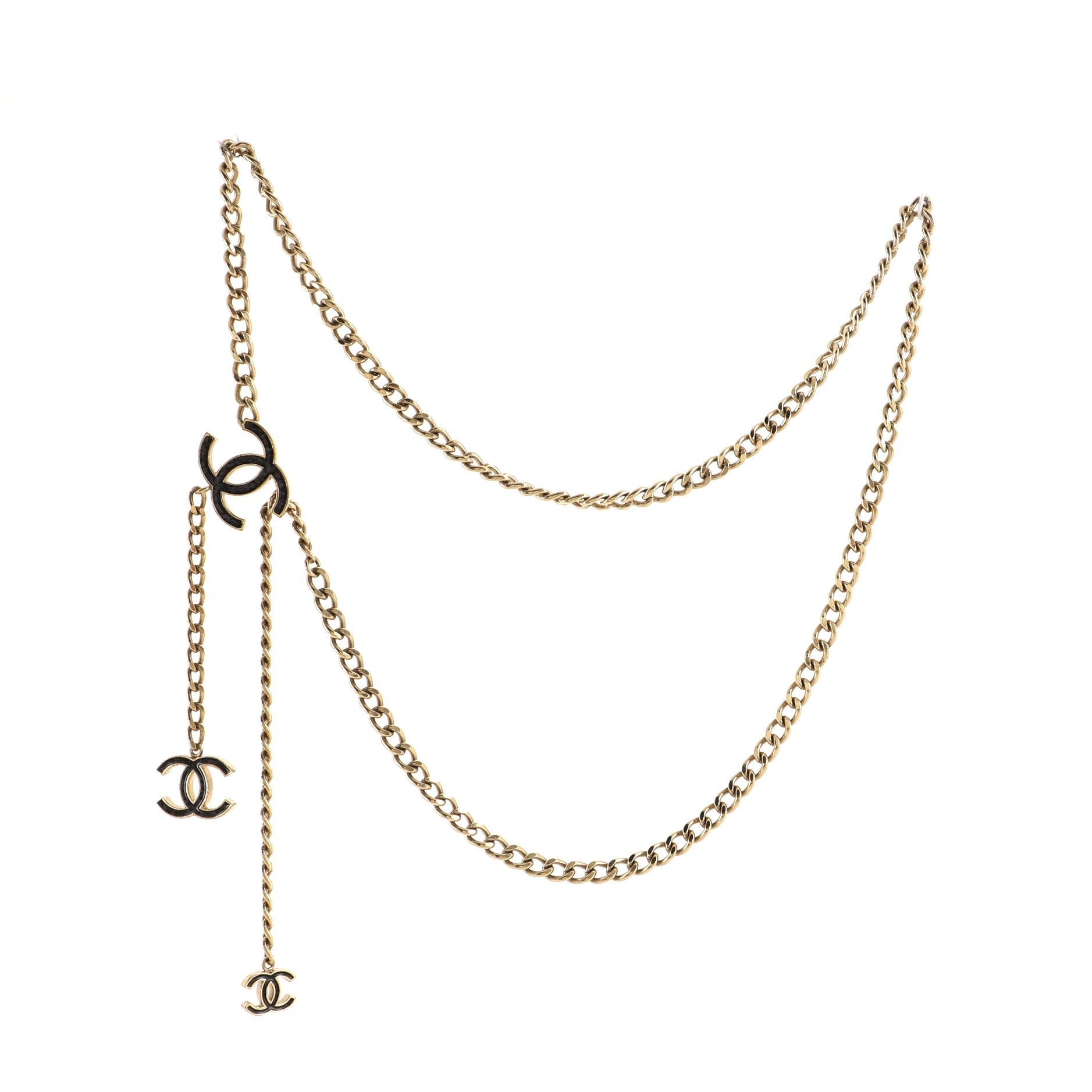 CC Charm Chain Belt Metal with Enamel 80