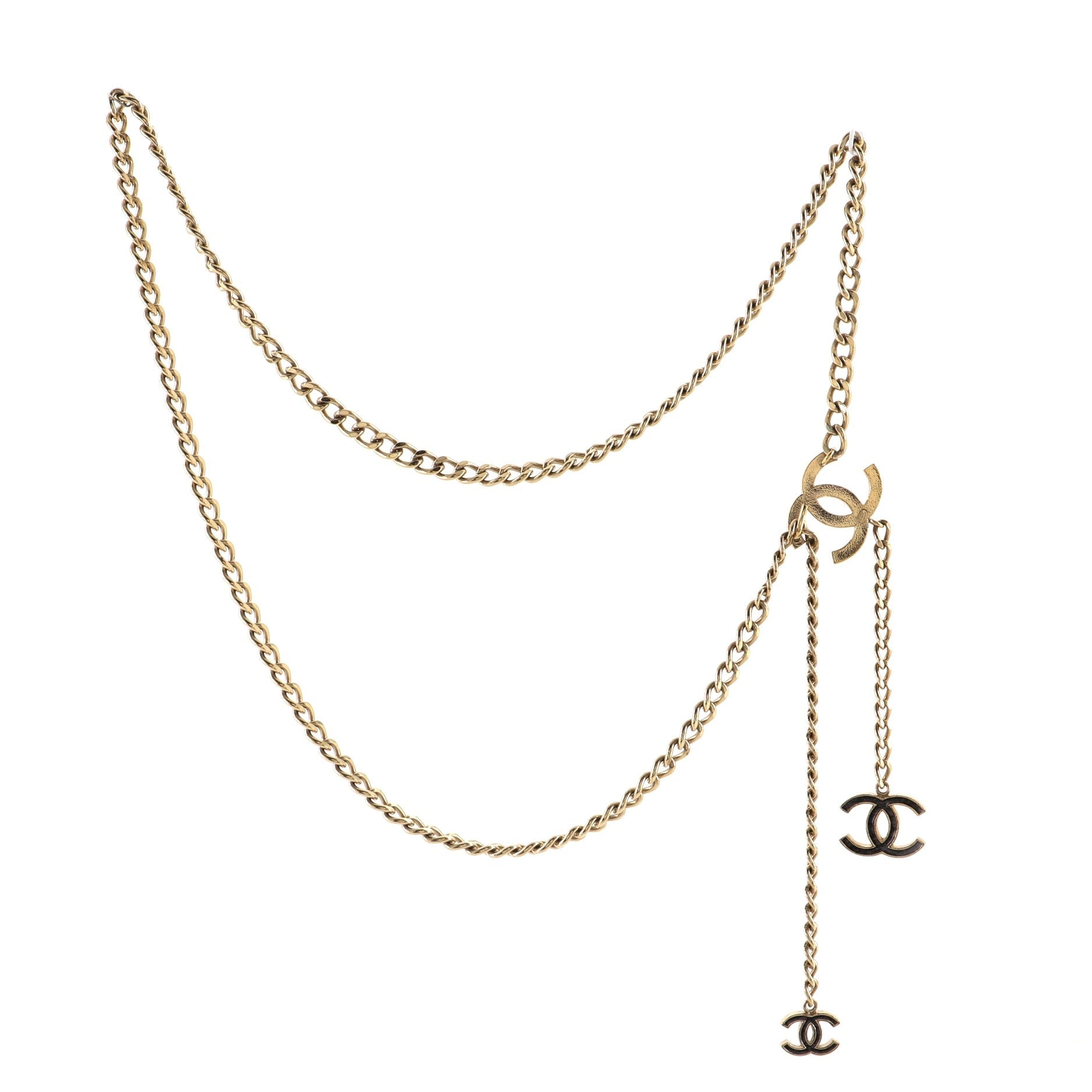 CC Charm Chain Belt Metal with Enamel 80
