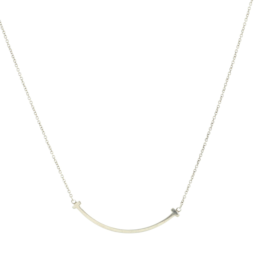 T Smile Pendant Necklace Sterling Silver Small
