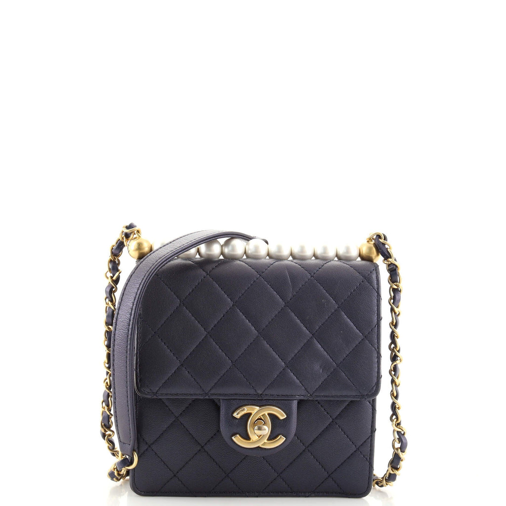Chic Pearls Flap Bag Quilted Lambskin Mini