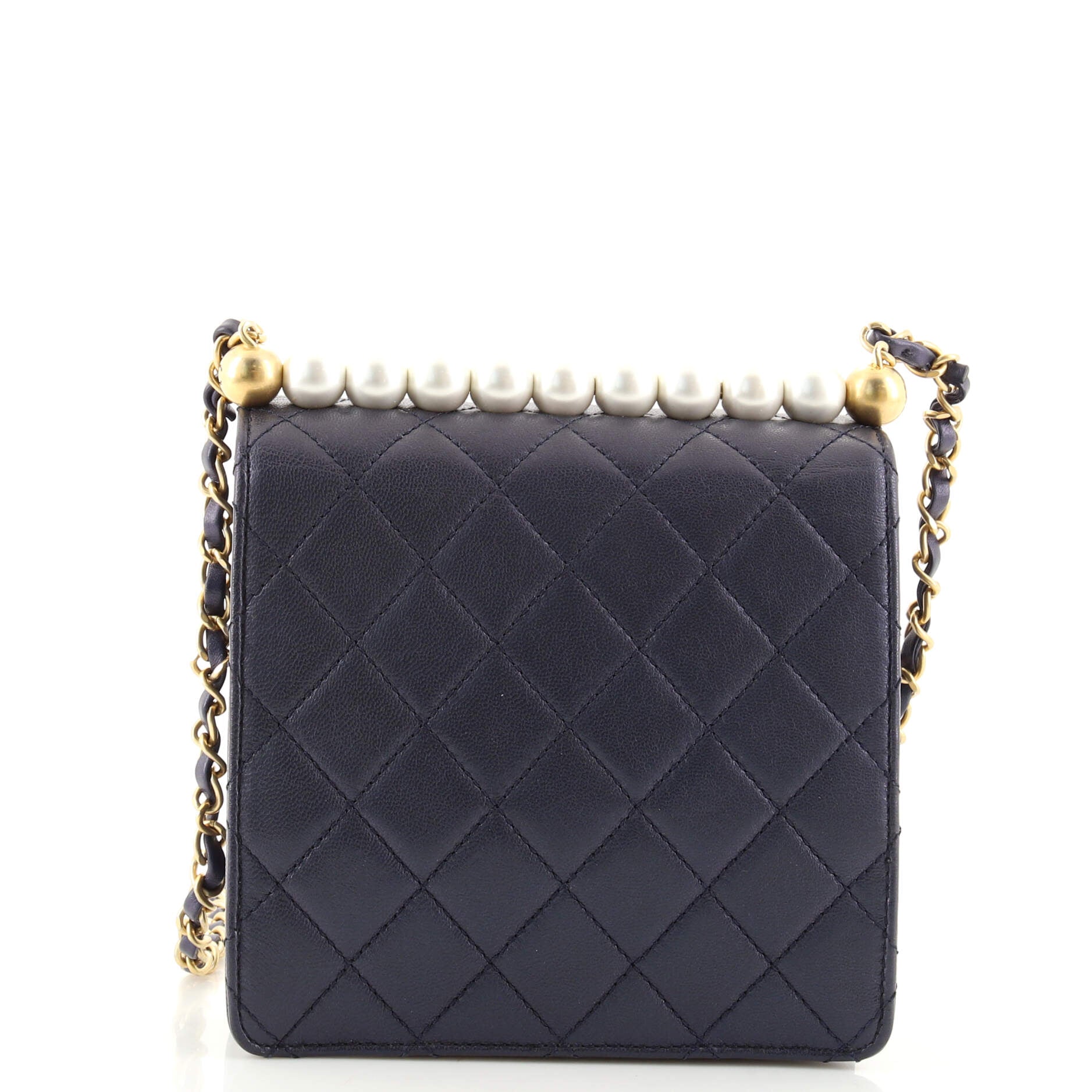 Chic Pearls Flap Bag Quilted Lambskin Mini