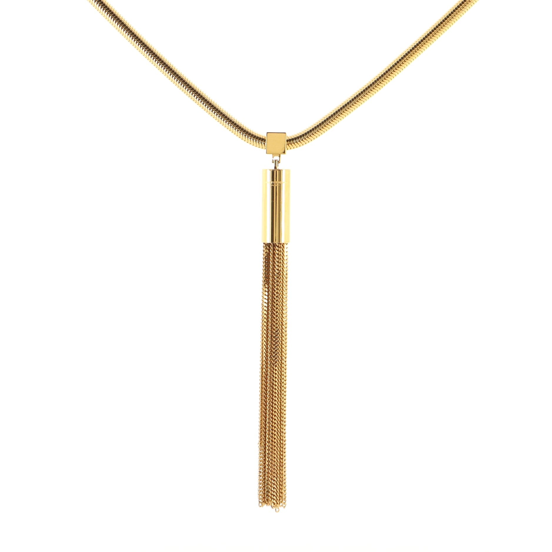 Opium Tassel Pendant Necklace Metal Long