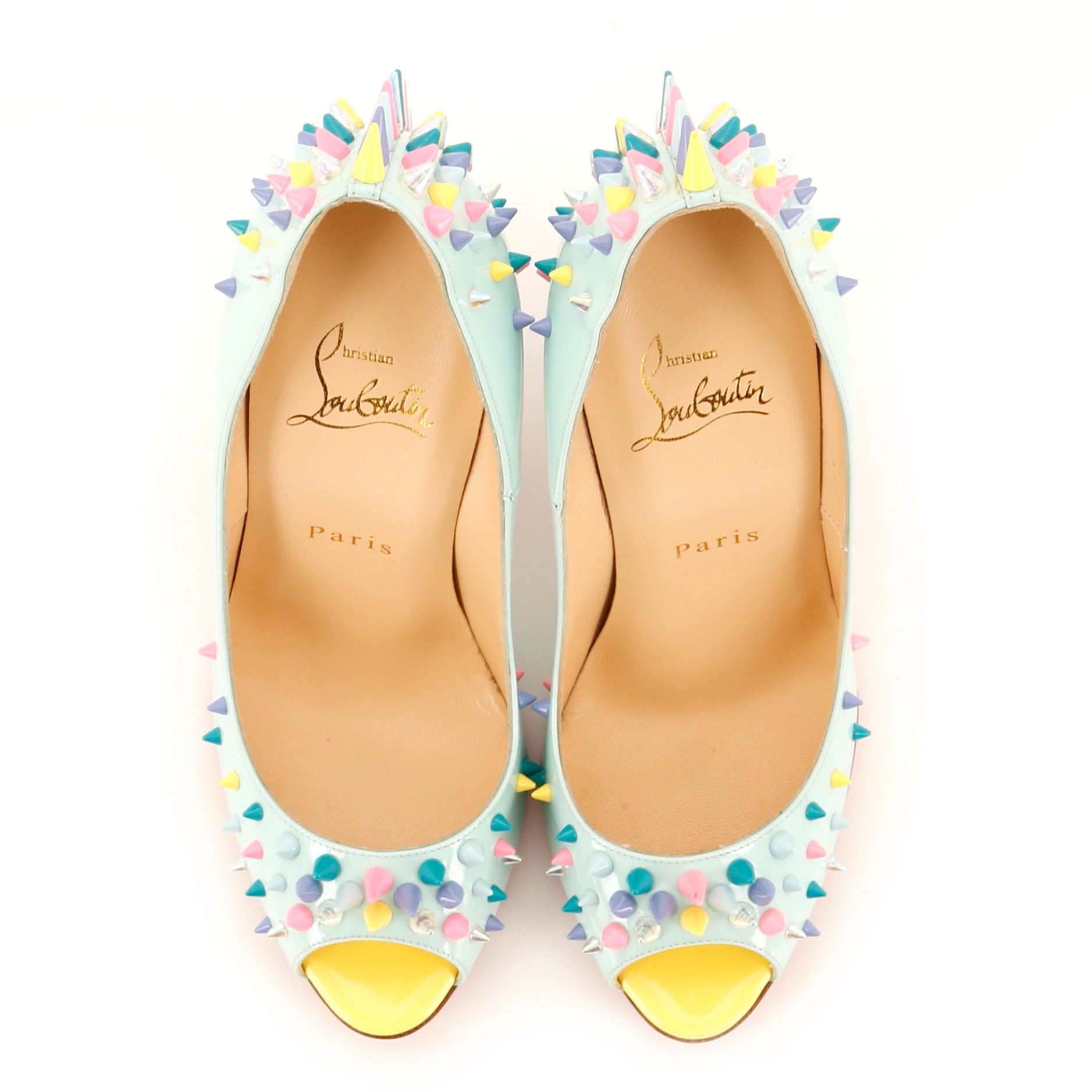 Women's Jurayoo Open-Toe Pumps Studded Patent