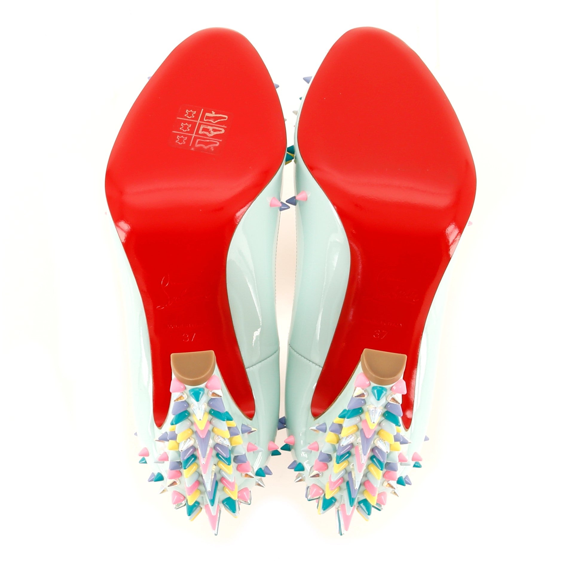 Women's Jurayoo Open-Toe Pumps Studded Patent