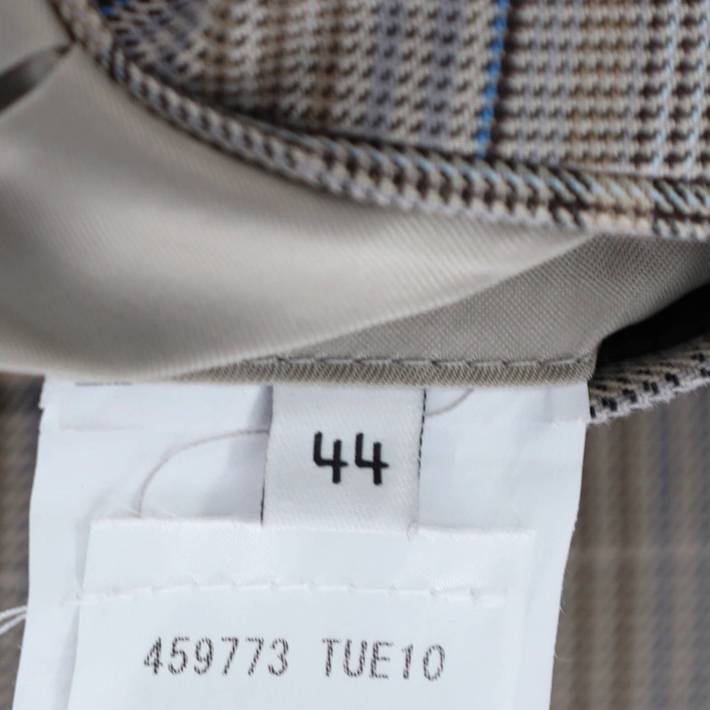 Men's Double Breasted Long Coat Plaid Cotton