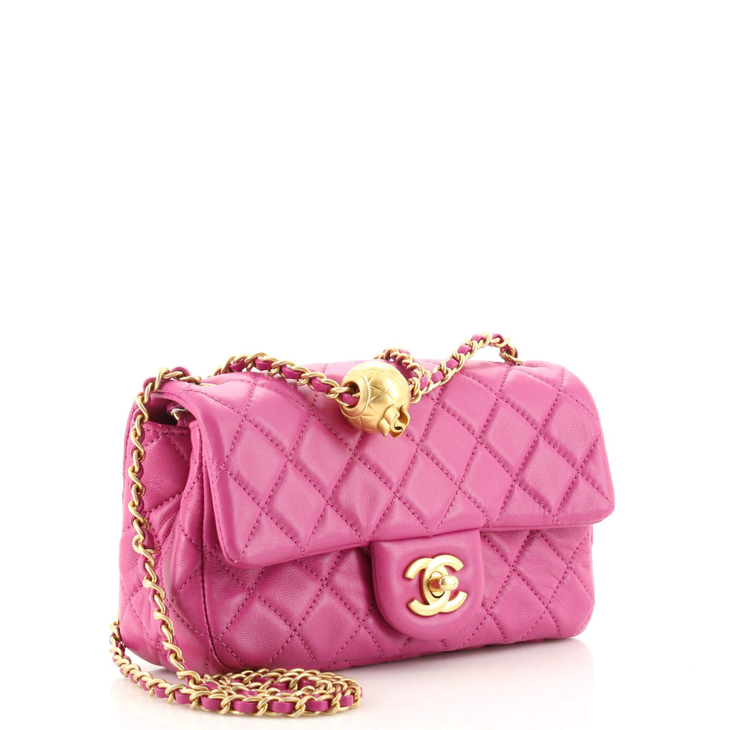 Pearl Crush Flap Bag Quilted Lambskin Mini