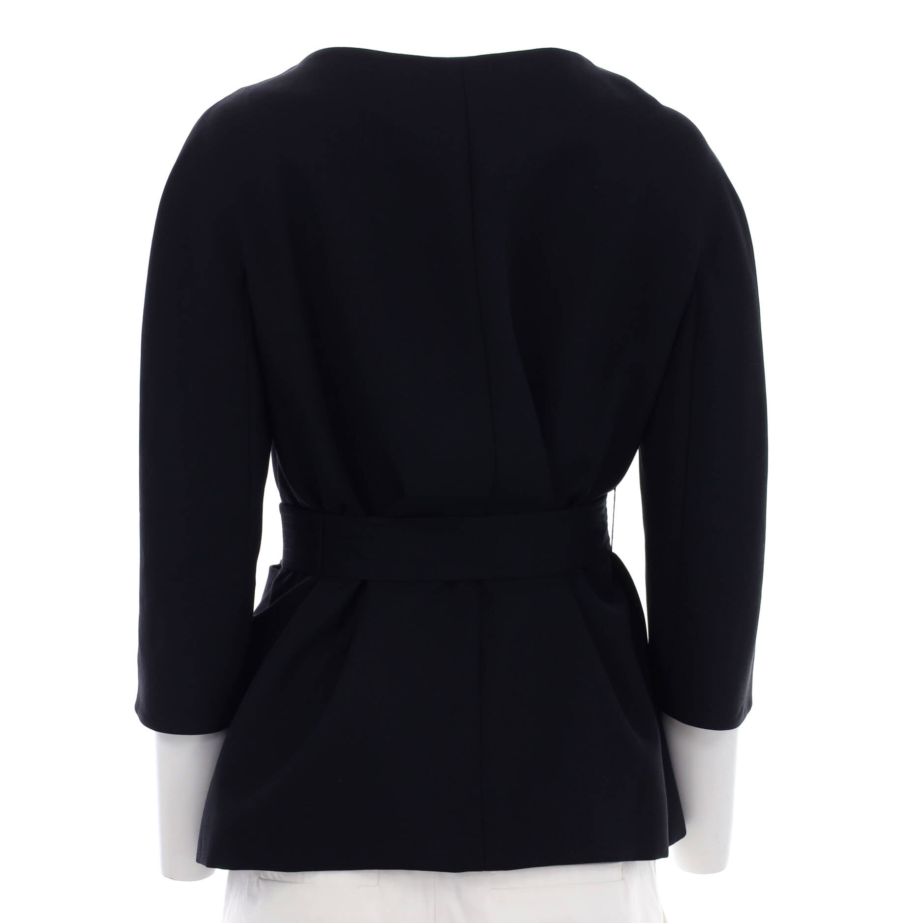 Women's Ruched Shoulder Cropped Sleeve Jacket Silk Blend