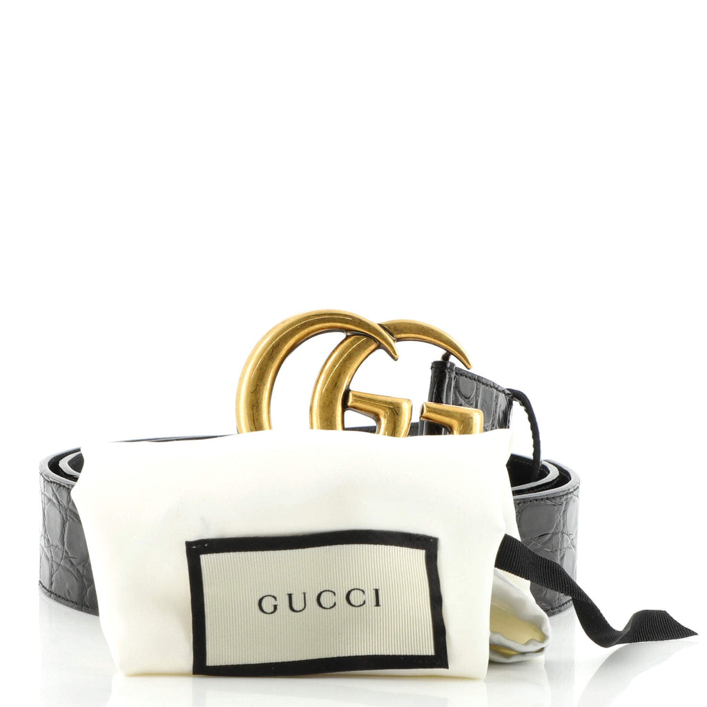 GG Marmont Belt Crocodile Wide 100
