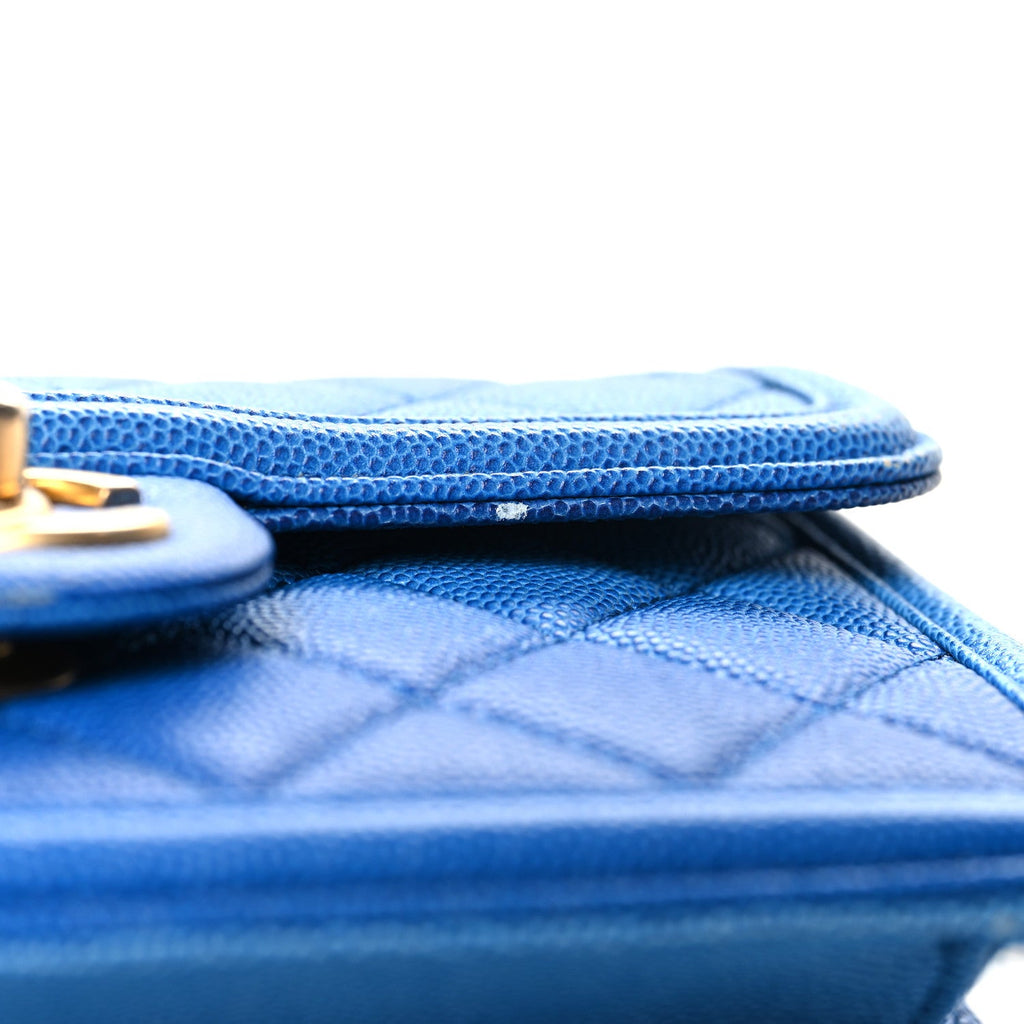 Caviar Quilted Sunset On The Sea Waist Bag Blue