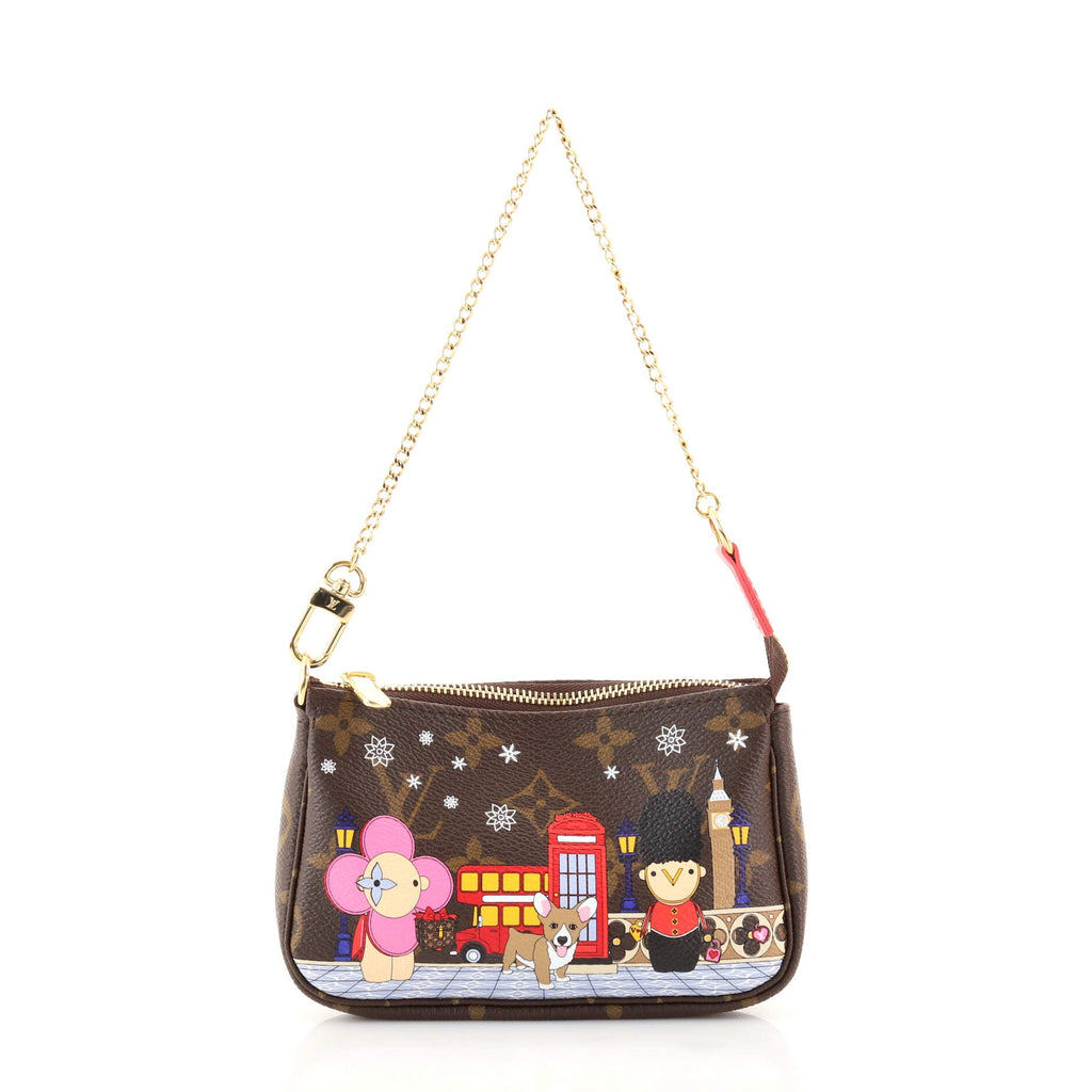 Pochette Accessoires Limited Edition Vivienne Xmas Monogram Canvas Mini