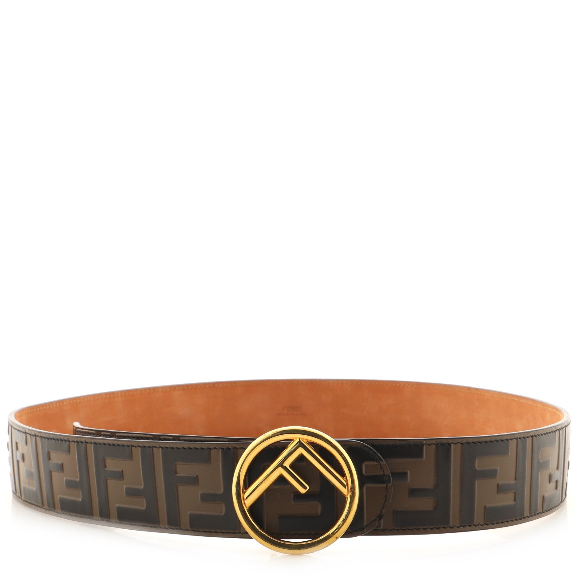 F is Fendi Belt Zucca Embossed Leather Medium 90