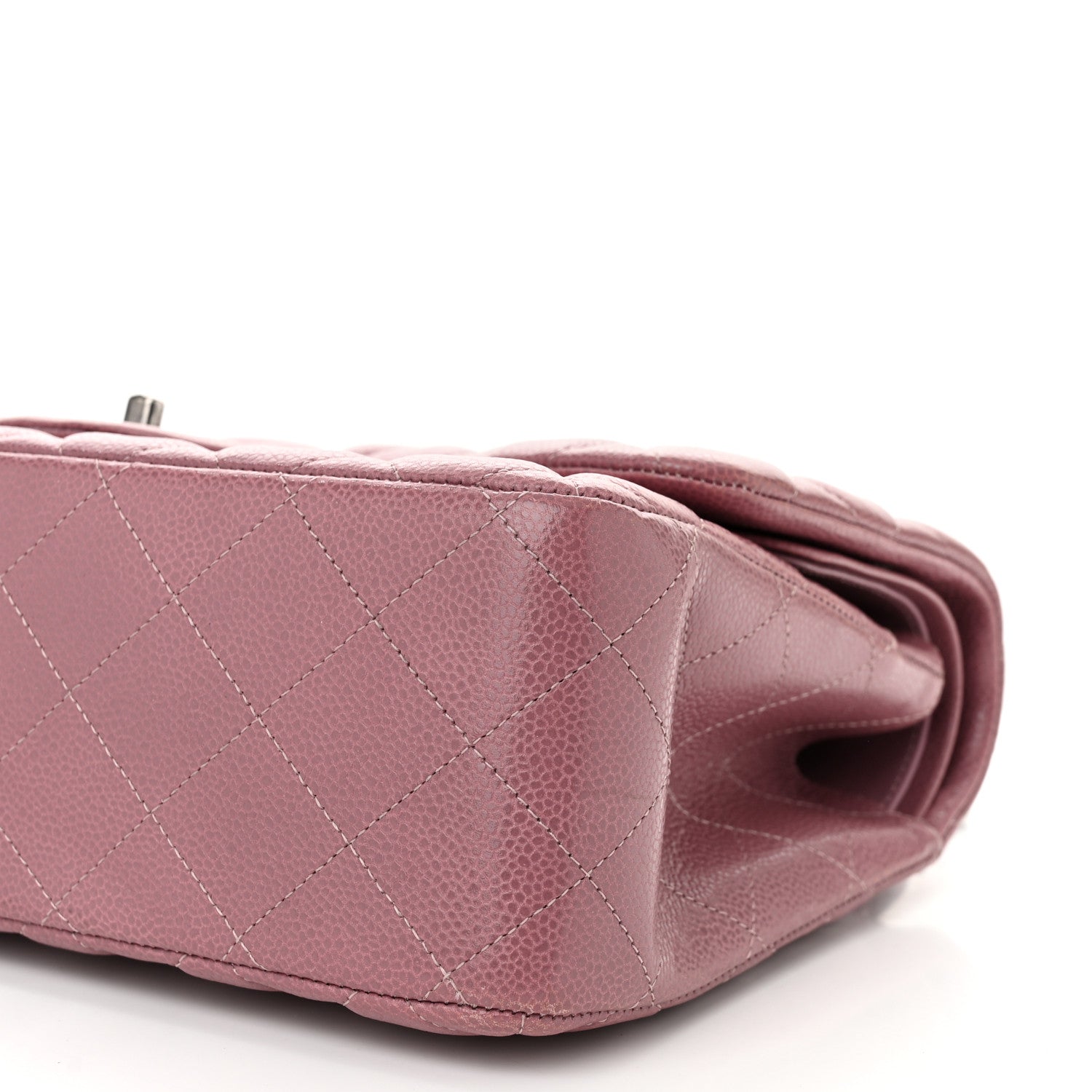 Caviar Quilted Jumbo Double Flap Light Purple