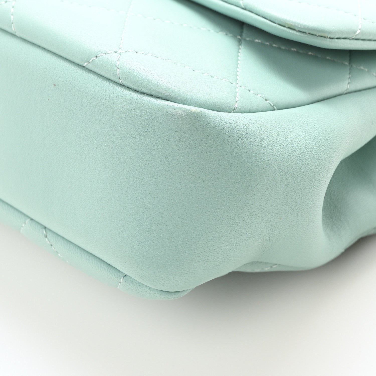 Lambskin Quilted Medium In The Loop Handle Flap Bag Light Blue