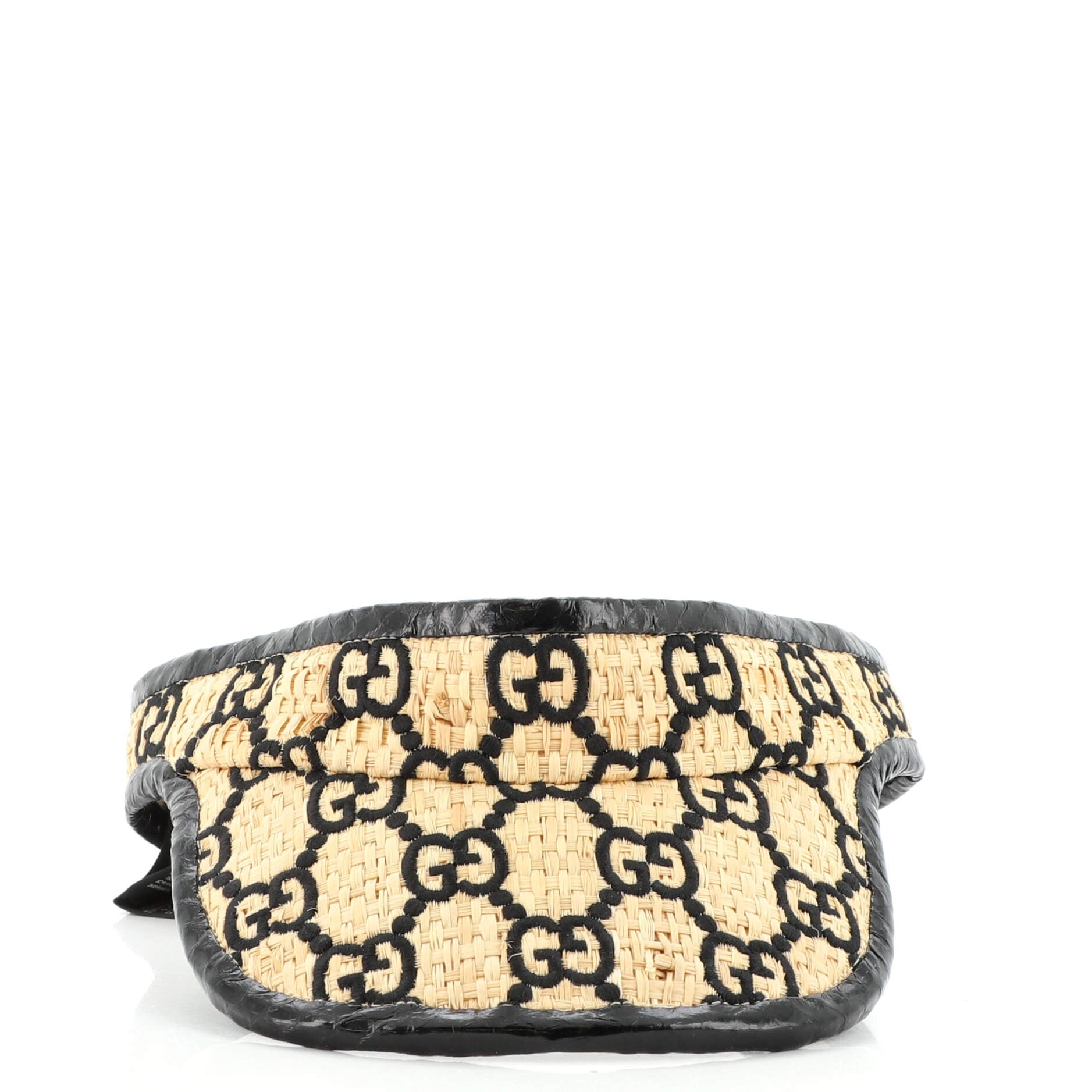 Visor GG Embroidered Raffia with Elaphe XXL