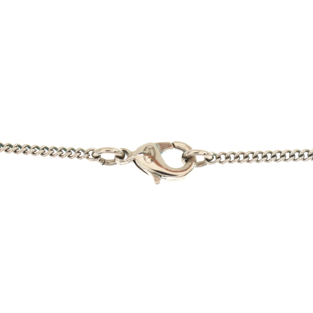 CC Pendant Necklace Metal with Crystals and Faux Pearls
