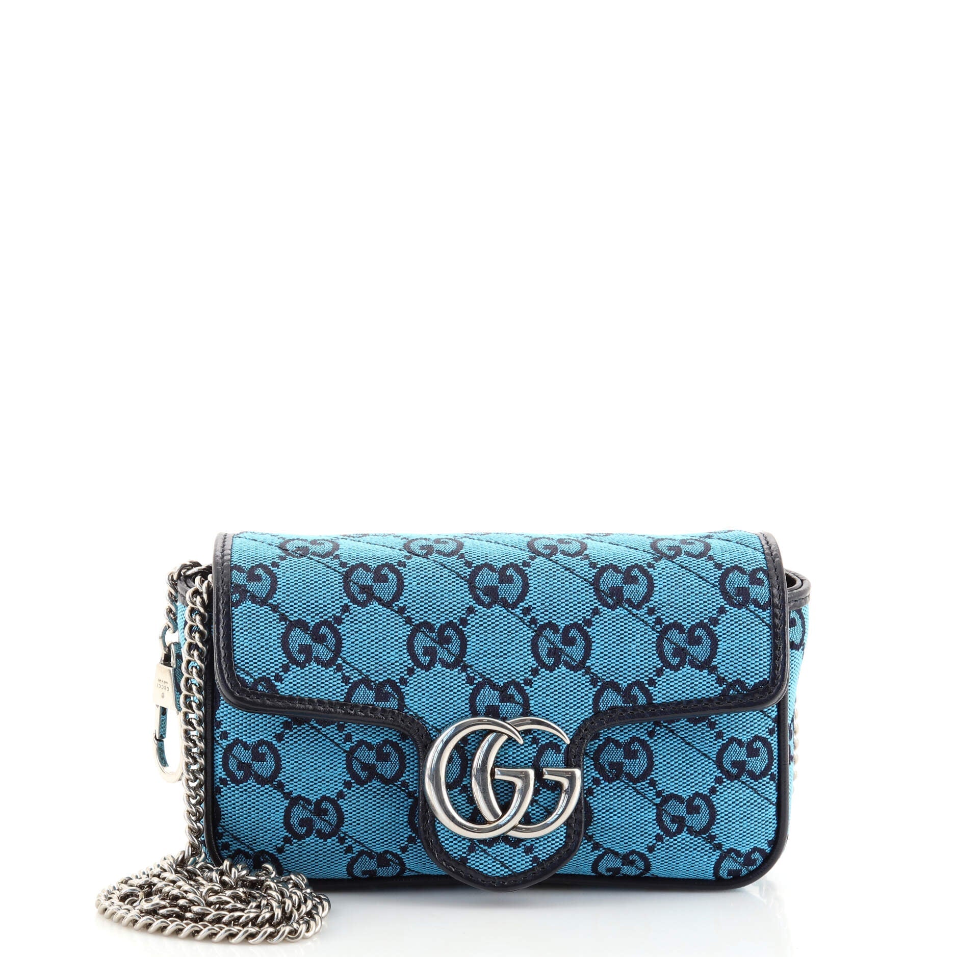 GG Marmont Flap Bag Diagonal Quilted GG Canvas Super Mini