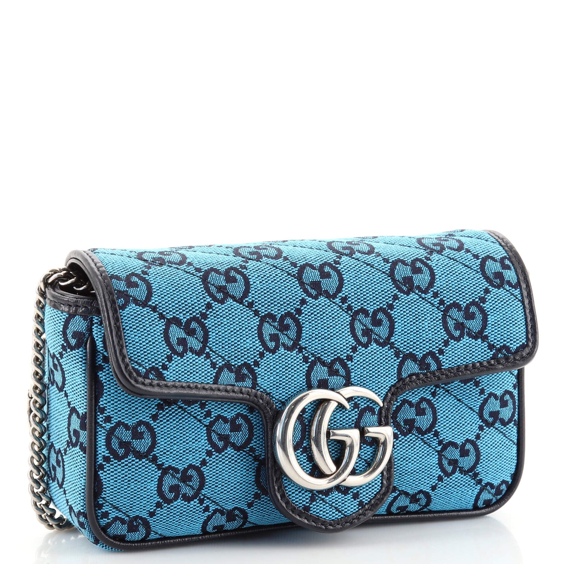 GG Marmont Flap Bag Diagonal Quilted GG Canvas Super Mini