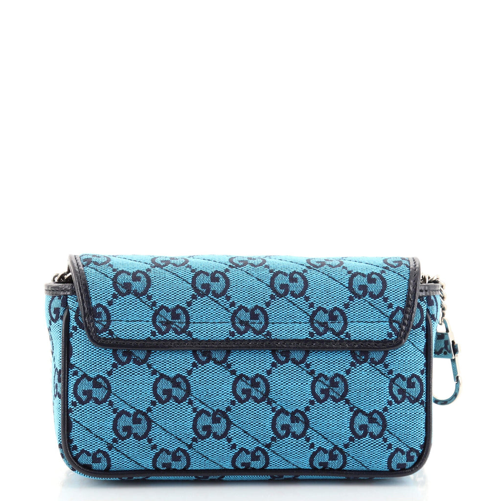 GG Marmont Flap Bag Diagonal Quilted GG Canvas Super Mini