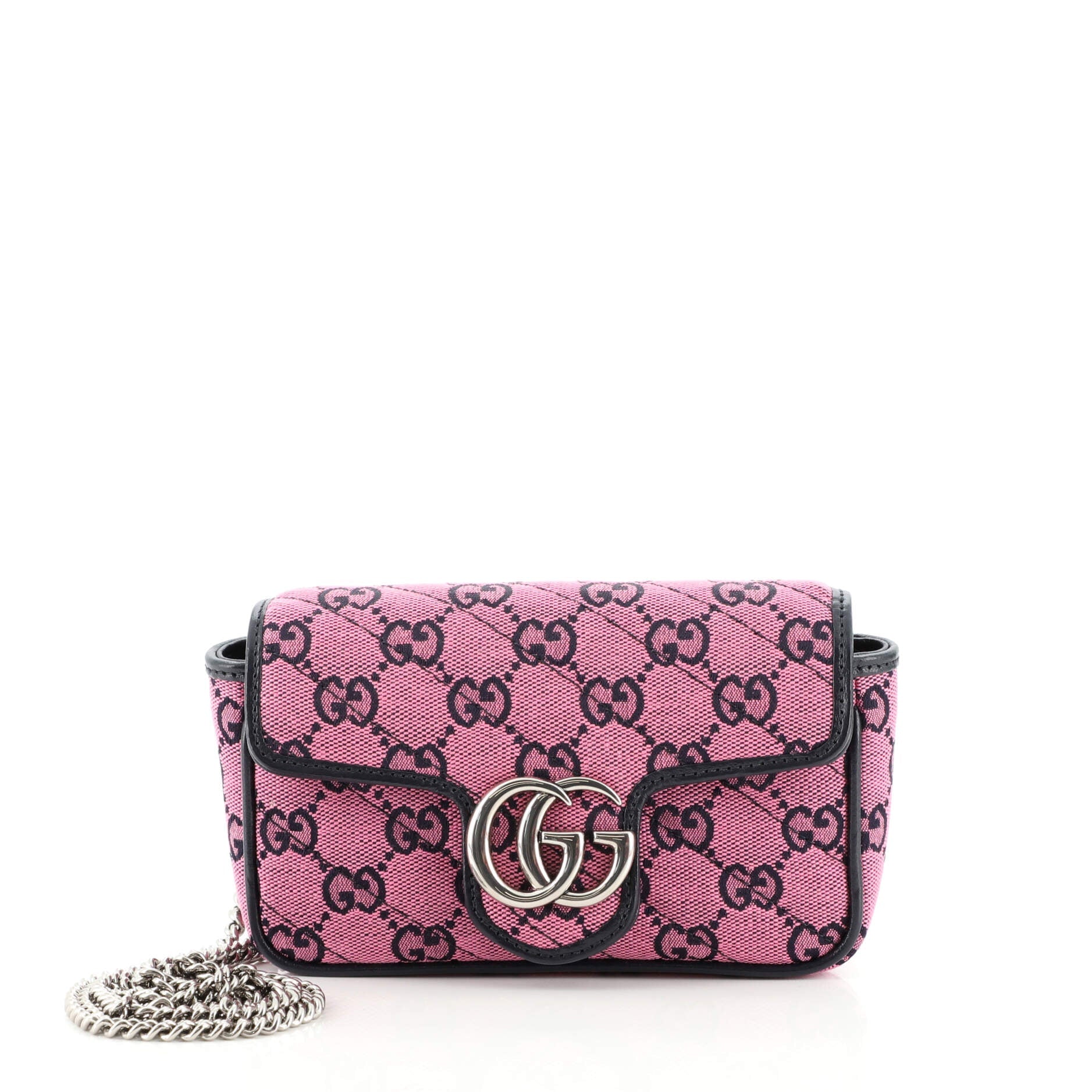 GG Marmont Flap Bag Diagonal Quilted GG Canvas Super Mini