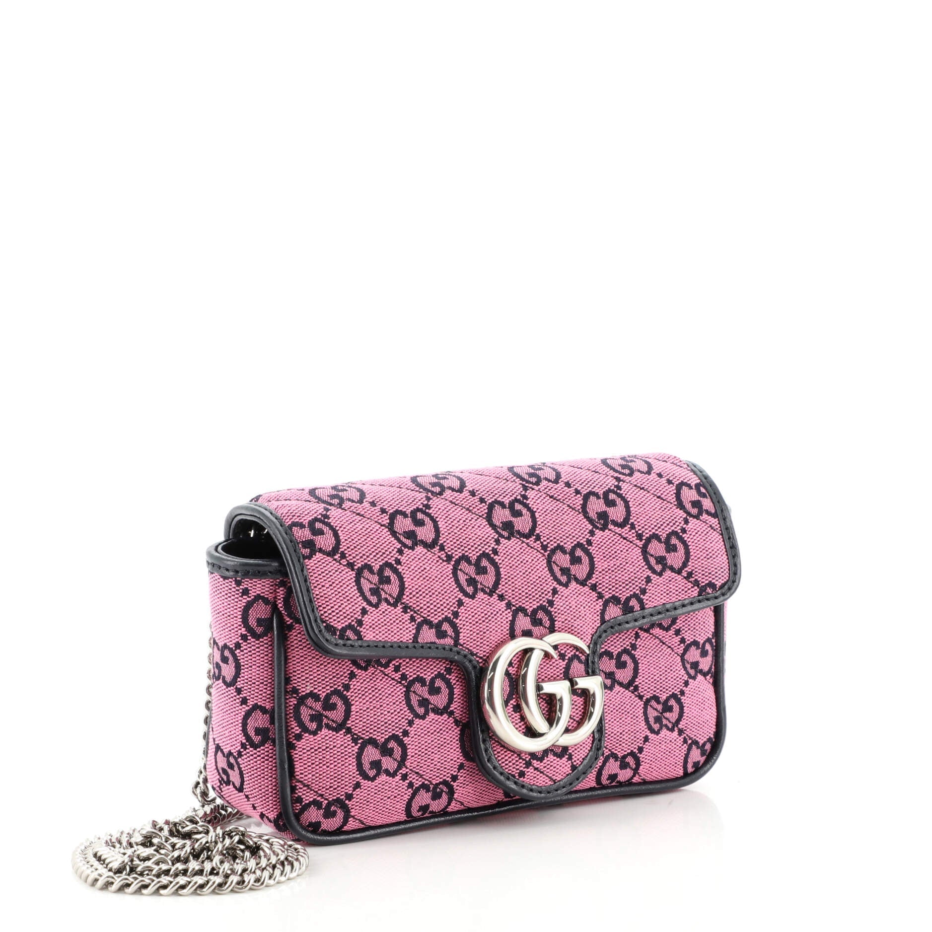 GG Marmont Flap Bag Diagonal Quilted GG Canvas Super Mini