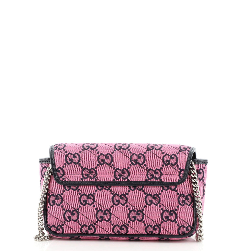 GG Marmont Flap Bag Diagonal Quilted GG Canvas Super Mini