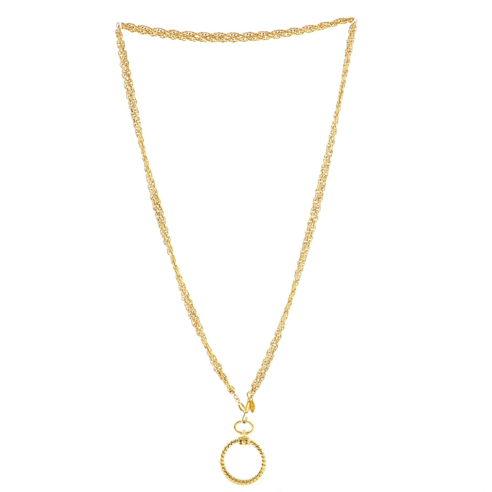 Magnifying Glass Pendant Necklace Metal