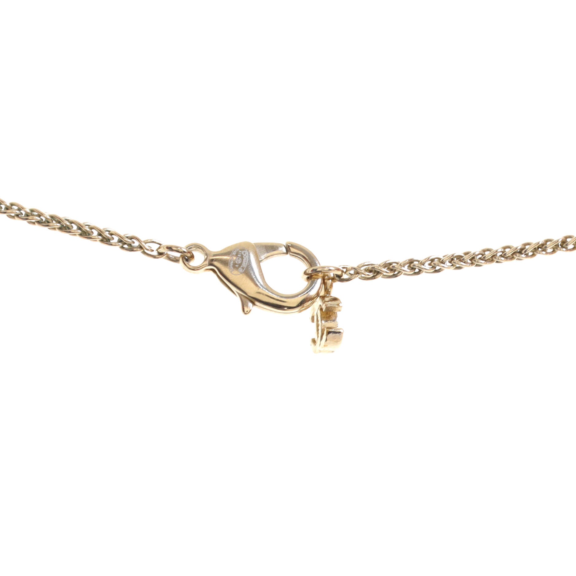 CC Pendant Necklace Metal with Faux Pearls