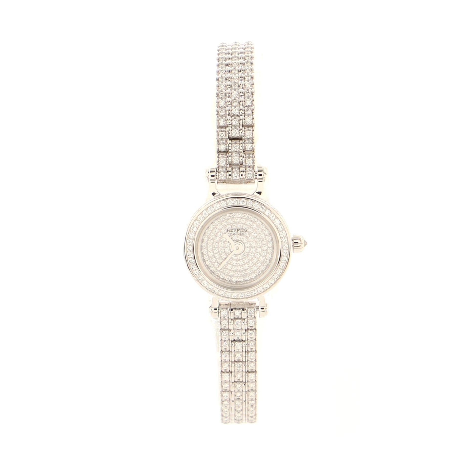 Faubourg Quartz Watch White Gold with Pave Diamond Bezel, Face and Band 16