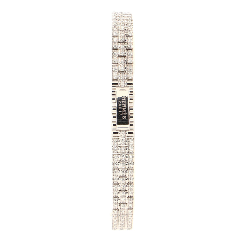 Faubourg Quartz Watch White Gold with Pave Diamond Bezel, Face and Band 16